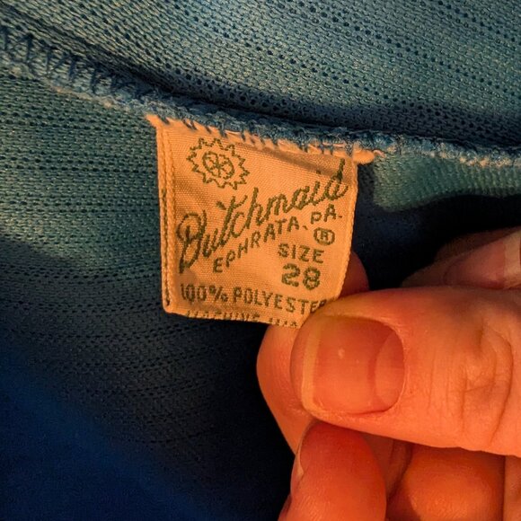 Vintage 1960s 1970s Dutchmaid Blue Pull On Polyester Pants Slacks Size Large - Picture 3 of 9